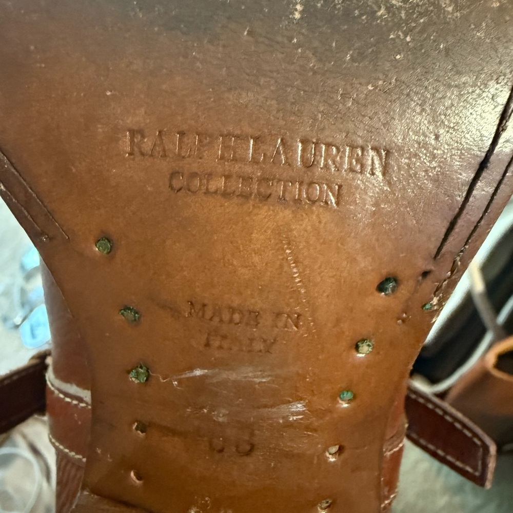 Ralph Lauren Collection Purple Label Brown Leather Riding Boots Women’s 8 Italy - Picture 8 of 8